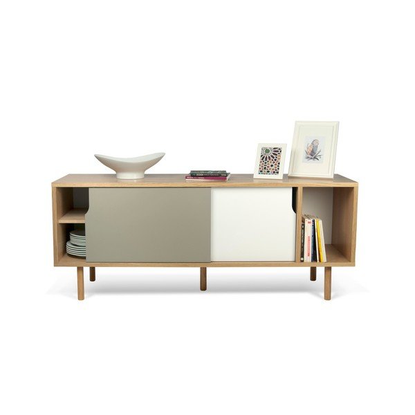 Comodă TemaHome Dann Oak, alb-gri-image-2