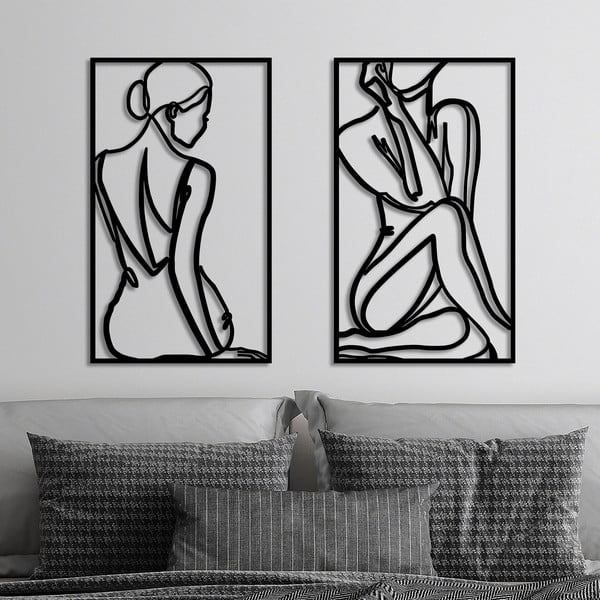 Decorațiune de perete din metal 42x70 cm Minimalist Female – Wallity-image-3