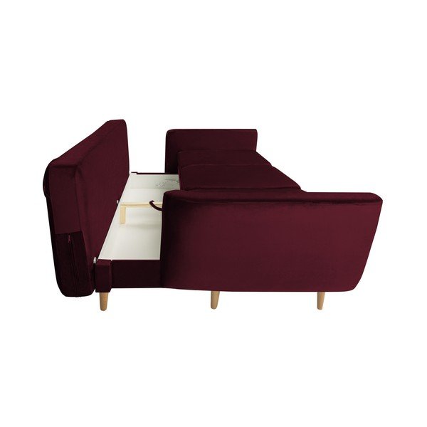 Canapea extensibilă cu 3 locuri Mazzini Sofas SILVA, vișiniu-image-3