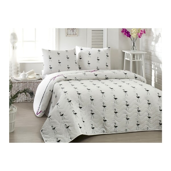 Set cuvertură și față de pernă pentru pat copii Flamingo II, 160 x 220 cm
