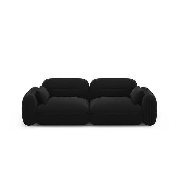 Canapea neagră cu tapițerie din catifea 230 cm Audrey – Interieurs 86