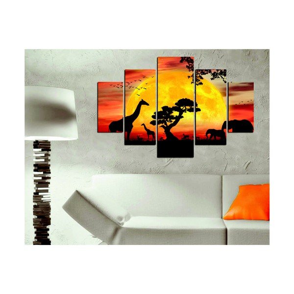 Tablou din mai multe piese Safari, 92 x 56 cm-image-1