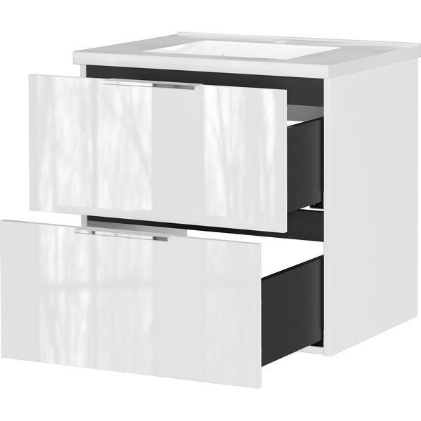 Dulap sub chiuvetă alb suspendat cu aspect lucios 61x61 cm Celano – Germania-image-3
