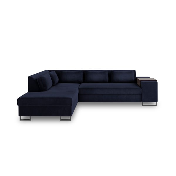 Canapea extensibilă cu șezlong pe partea stângă Cosmopolitan Design San Diego, albastru închis