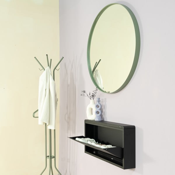 Pantofar negru cu deschidere înclinată/suspendat din metal 75x38x13 cm Mario – Spinder Design-image-1