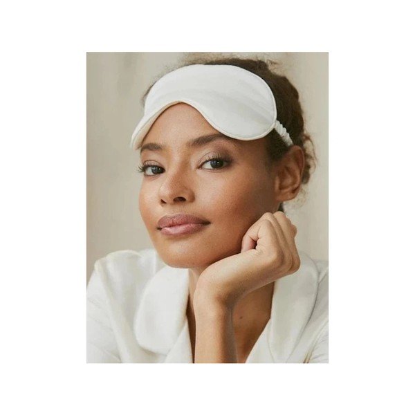 Mască de dormit albă din mătase White – slip-image-1