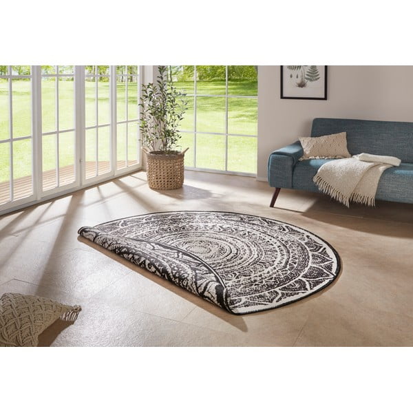 Covor adecvat pentru exterior NORTHRUGS Siruma, ø 200 cm, negru-crem-image-1