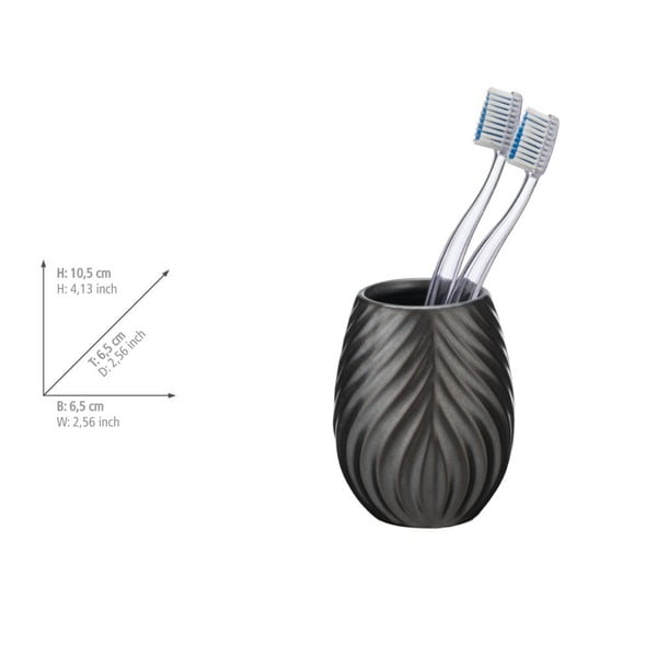 Suport pentru periuța de dinți gri antracit din ceramică Idro – Wenko-image-3