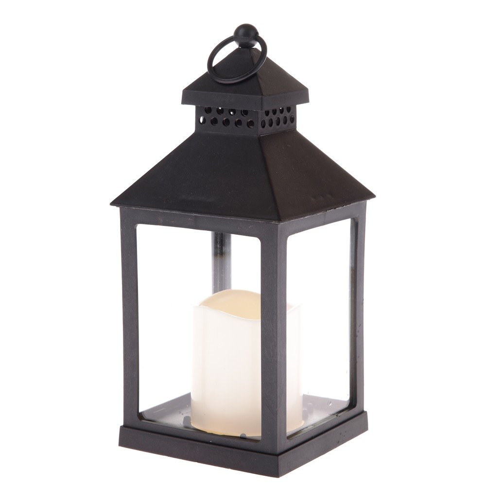 Felinar cu LED negru cu baterii (înălțime 20 cm) – Dakls