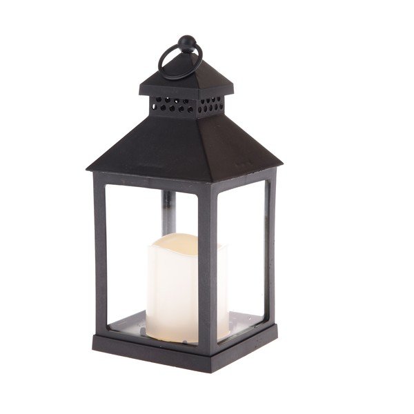 Felinar cu LED negru cu baterii (înălțime 20 cm) – Dakls