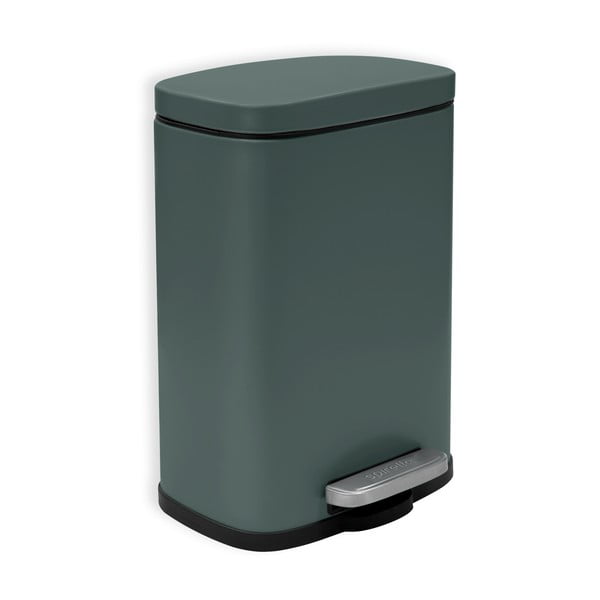 Coș de gunoi verde închis cu pedală din oțel 5 l   Akira – Spirella