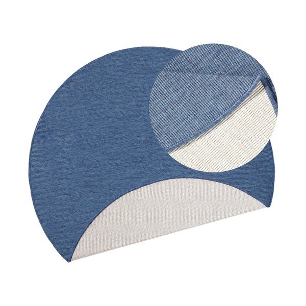 Covor adecvat pentru exterior NORTHRUGS Miami, Ø 200 cm, albastru