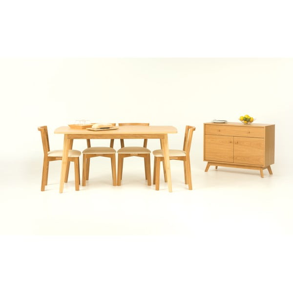 Comodă în culoare naturală joasă cu aspect de lemn de stejar 100x75 cm Kensal – Woodman-image-4