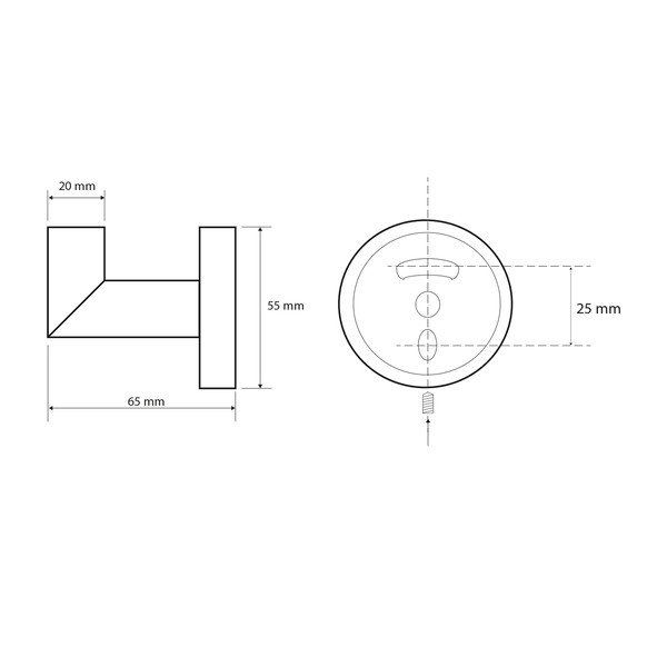 Cârlig de alamă Sapho X-Round, negru-image-1