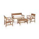 Set mobilier de grădină în culoare naturală închisă din lemn de acacia pentru 4 persoane Noemi   – Bizzotto