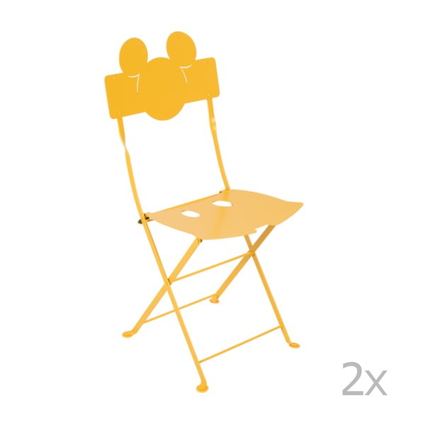 Set 2 scaune pliabile de grădină Fermob Bistro Mickey, galben