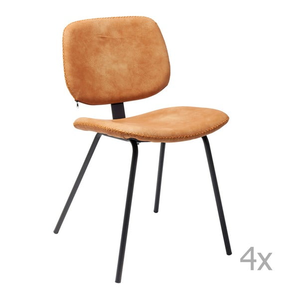 Set 4 scaune Kare Design  Barber, portocaliu