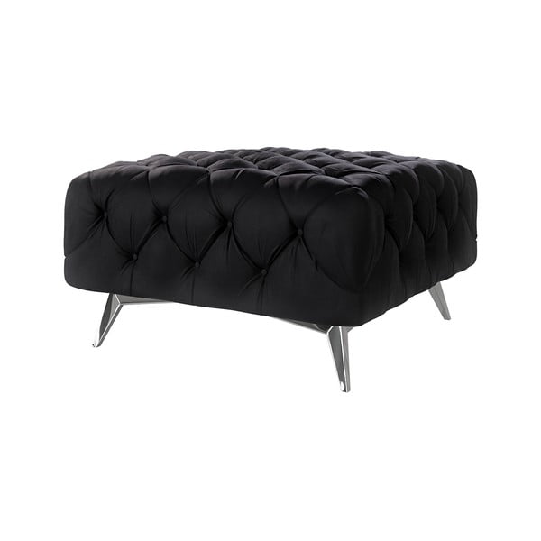 Taburet negru cu tapițerie din catifea Chelsea – Ropez-image-1