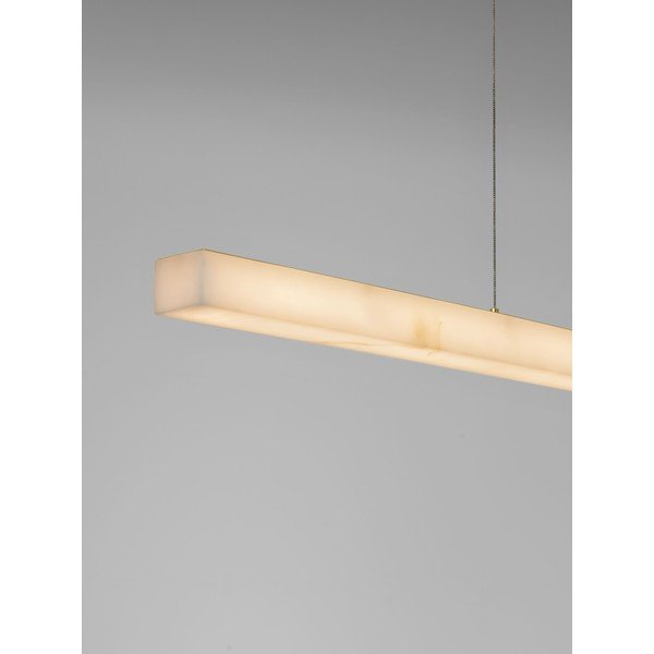 Lustră albă/alămie LED cu intensitate reglabilă cu aspect de piatră Vaster – Nova Luce-image-2