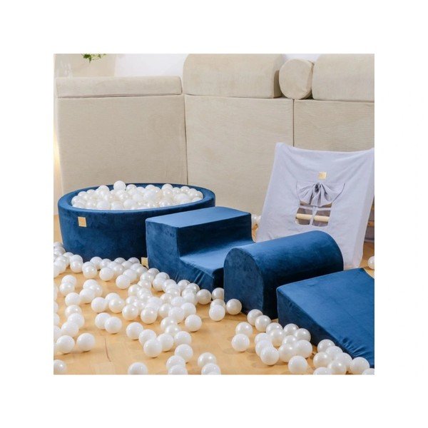 Teren de joacă din spumă gri deschis 3 buc. din catifea înălțime 30 cm 45x143 cm Montessori – Meowbaby-image-1