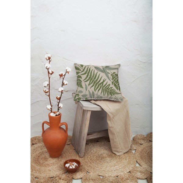 Pernă verde-bej Surdic Botanical, 45 x 45 cm-image-1