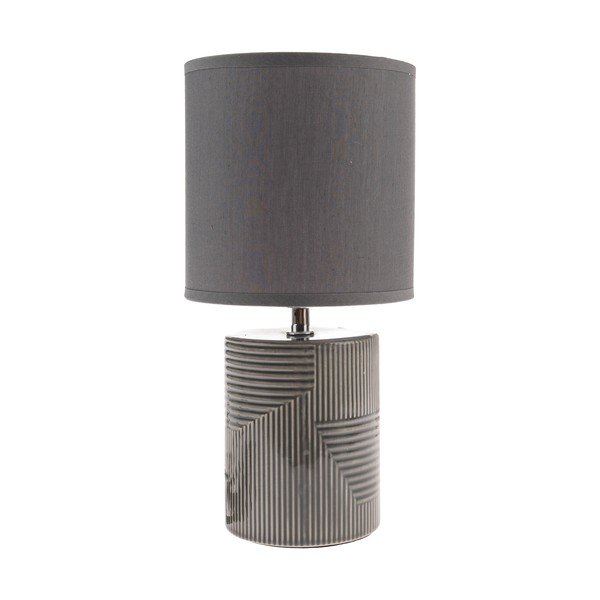 Veioză gri din ceramică cu abajur textil (înălțime 32,5 cm) Anita – Dakls