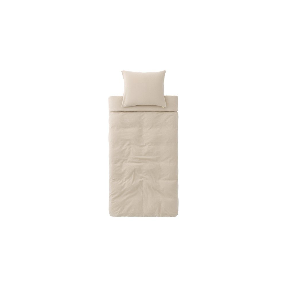 Lenjerie de pat bej din amestec de in pentru pat de o persoană 150x200 cm Elly – Ellos Home