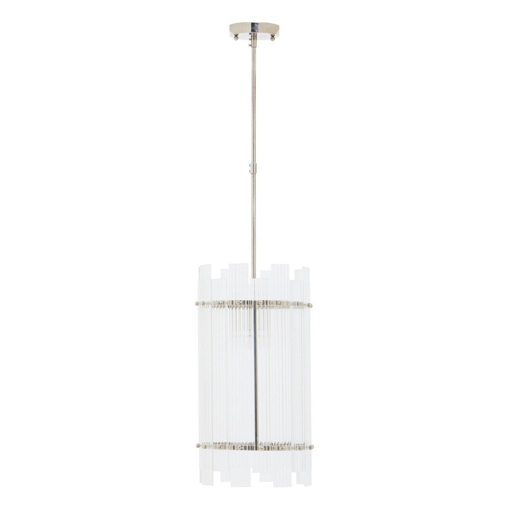 Lustră argintie din metal cu abajur din sticlă ø 27 cm Ritz – Premier Housewares