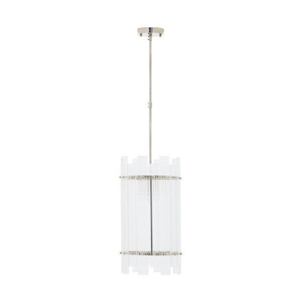Lustră argintie din metal cu abajur din sticlă ø 27 cm Ritz – Premier Housewares