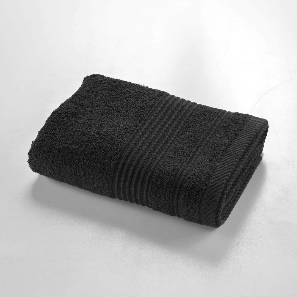 Prosop negru din bumbac din frotir 50x90 cm Tendresse – douceur d\'intérieur