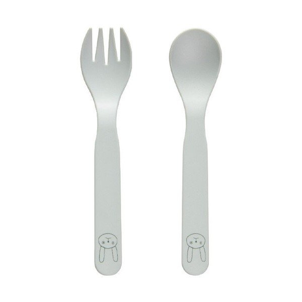 Tacâmuri pentru copii verde mentă din plastic 2 buc. Pullo – OYOY Mini