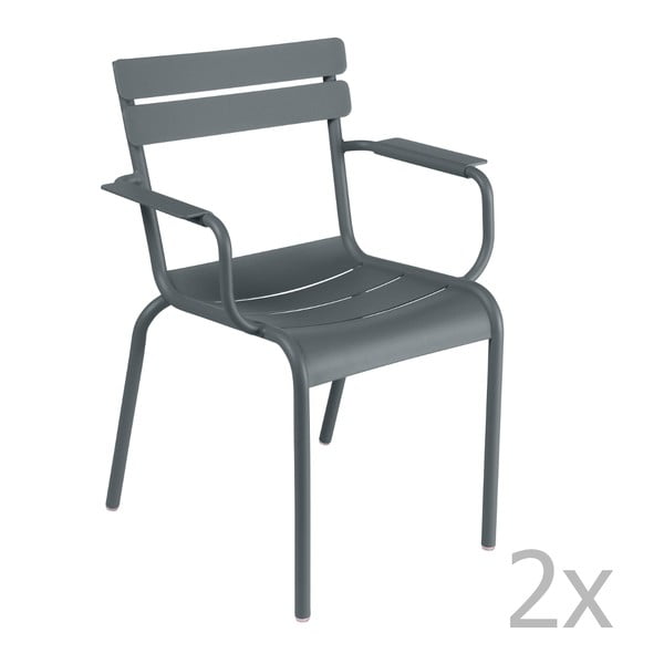 Set 2 scaune cu mânere Fermob Luxembourg, gri închis