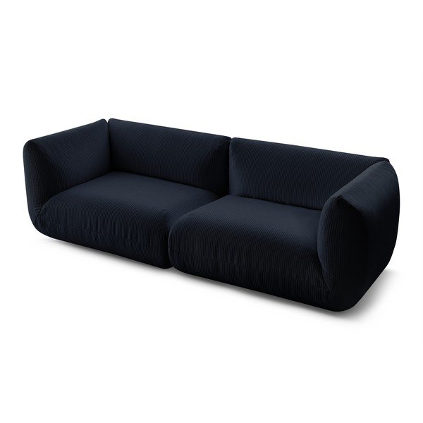Canapea albastru-închis cu tapițerie din catifea reiată  260 cm Lecomte – Bobochic Paris-image-3