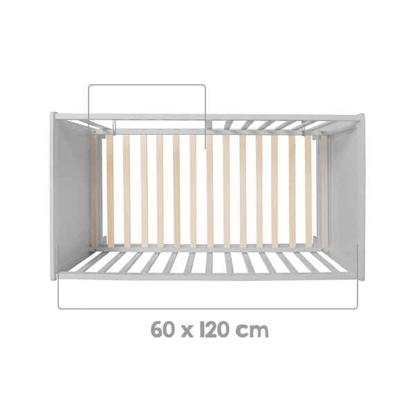 Pătuț gri/taupe 60x120 cm Hamburg – Roba-image-3