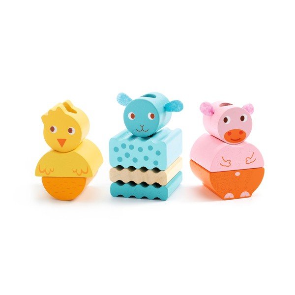 Tren din lemn pentru copii Djeco FarmTrain-image-1