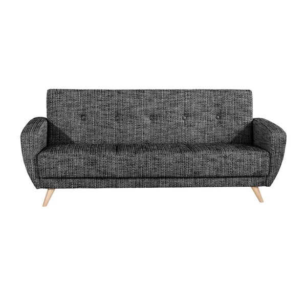Canapea cu 3 locuri extensibilă Max Winzer Jerry, alb-negru