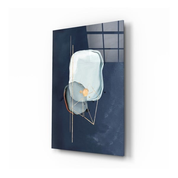 Tablou din sticlă Insigne Abstract Gray, 72 x 46 cm