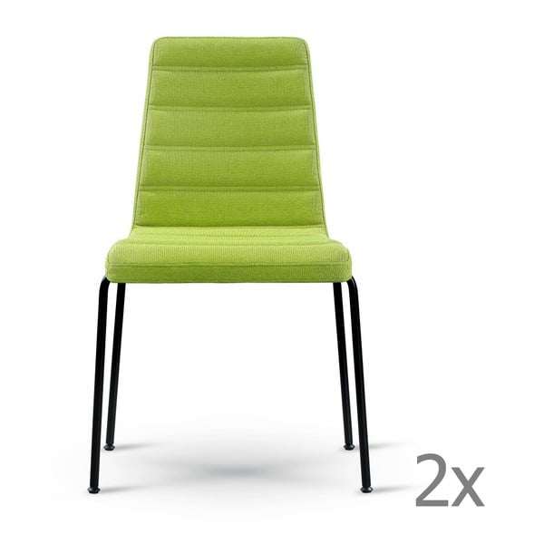 Set 2 scaune Garageeight, verde - negru