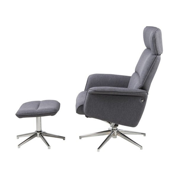 Fotoliu ajustabil cu suport pentru picioare Alura, gri închis-image-3