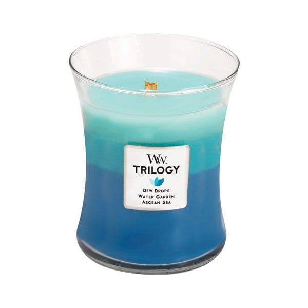 Lumânare parfumată WoodWick Trilogia Blue 275 g, 60 ore