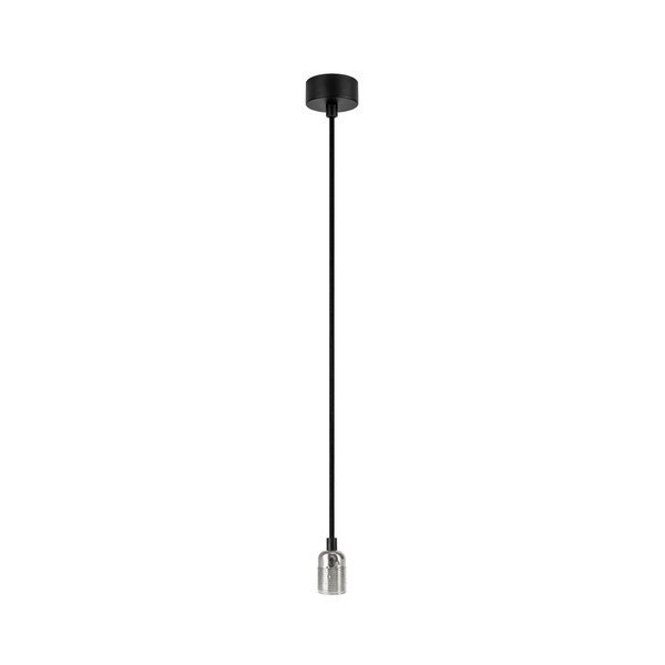 Lustră fără abajur cu tija argintie Bulb Attack Uno, negru