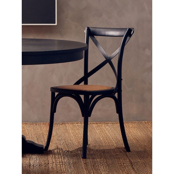 Scaun de dining negru din lemn de stejar Lyon – Premier Housewares-image-4