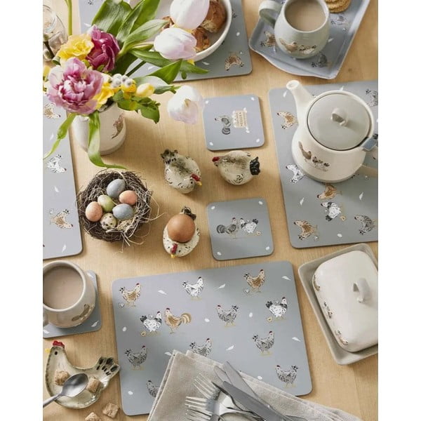 Suporturi pentru farfurii 4 buc. din plută 21x29 cm Hen House – Cooksmart ®-image-4