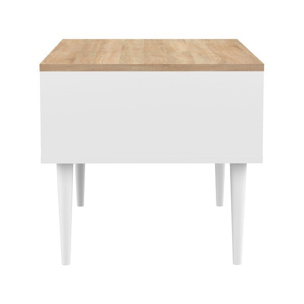 Măsuță de cafea albă cu blat cu aspect de stejar 80x47 cm Horizon - TemaHome -image-2