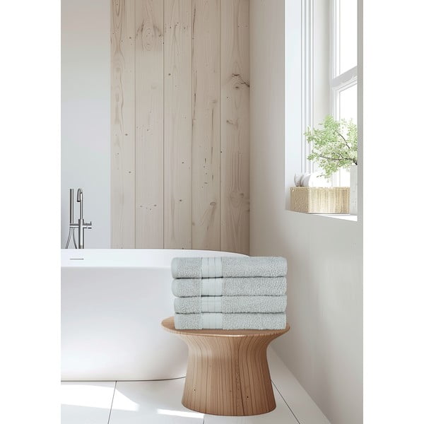 Prosoape gri-deschis 4 buc. din bumbac din frotir 50x100 cm – Good Morning-image-3