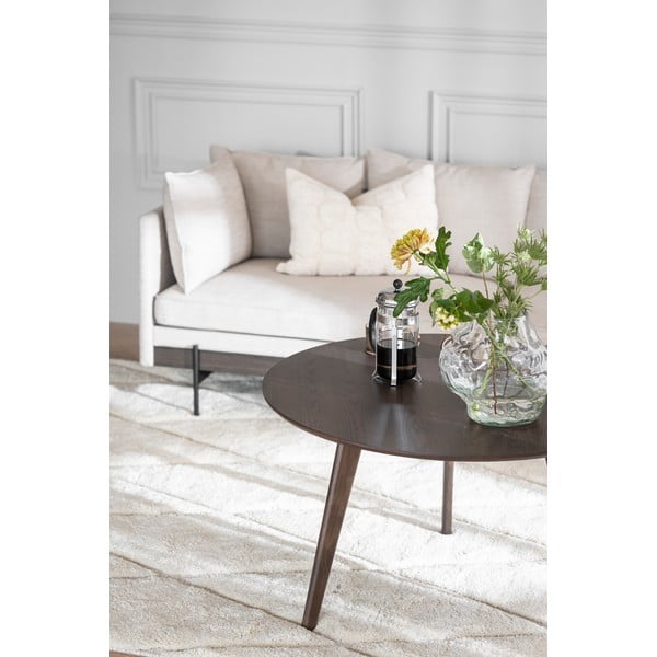 Măsuță de cafea maro închis cu aspect de lemn de stejar ø 90 cm Yumi – Rowico-image-1