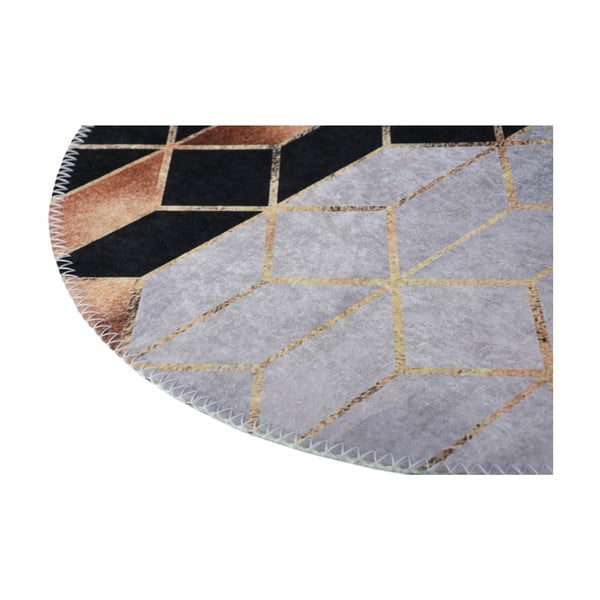 Covor negru-alb lavabil rotund ø 100 cm – Vitaus-image-2