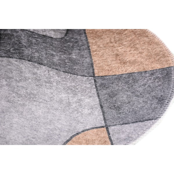 Covor gri lavabil rotund ø 120 cm Yuvarlak – Vitaus-image-2