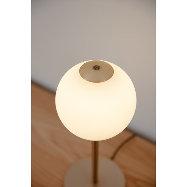 Veioză alămie LED cu intensitate reglabilă din metal cu abajur din sticlă (înălțime 37 cm) Audrey Table – UMAGE-image-3