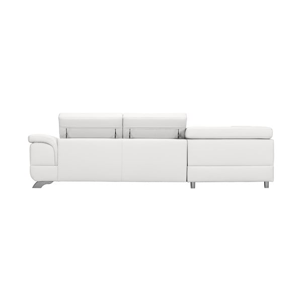 Colțar extensibil din piele, cu spațiu de depozitare Windsor & Co Sofas Gamma, partea stângă, alb-image-2